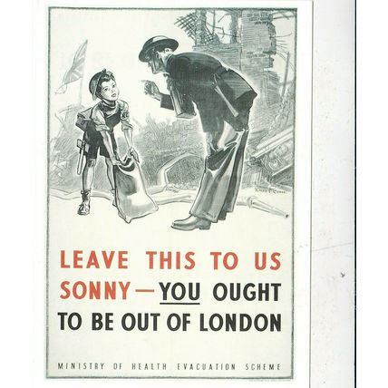 'Leave This to us Sonny' MOD Evacuation Advertising Postcard unused VGC