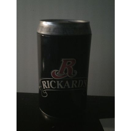 Rickards Beer can metal bank