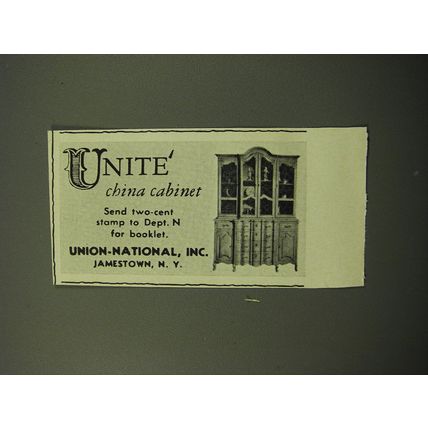 1950 Union-National Unite China Cabinet Advertisement