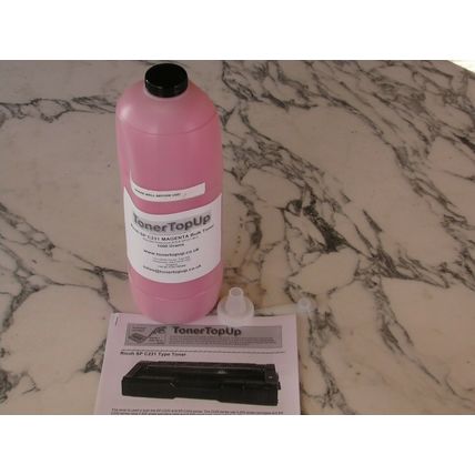 Magenta Toner Refill 1kg Ricoh SP-C231 C232 C311 312 406477 406481 406346 406350