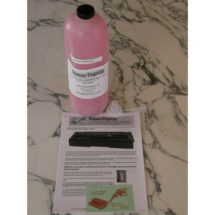 Magenta Toner Refill 1kg Ricoh SP-C231 C232 C311 312 406477 406481 406346 406350