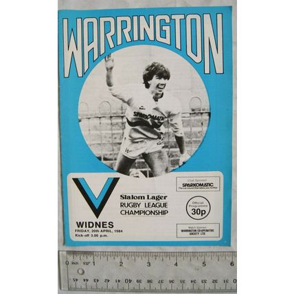 1984 programme Warrington v. Widnes