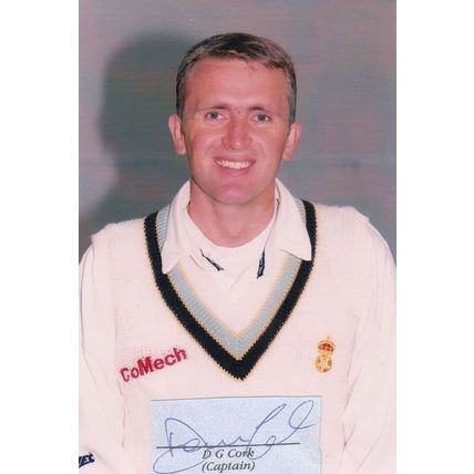 Dominic Cork England Cricket Captain Mounted Autograph Hand Signed Photo