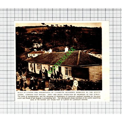 Lynton Lynmouth Storm Cornish Unit Houses - 1952 Cutting