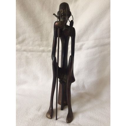 Nude African Male Statue Bronze / Brass Metal