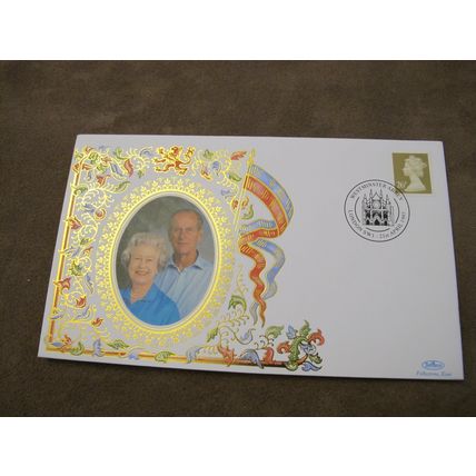 Benham 1997 GB Cover -Queen Elizabeth, Prince Phillip Wedding Anniversary- Royal