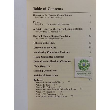 BOOK OF THE HARVARD CLUB OF BOSTON 75th ANNIVERSARY 1908-1983