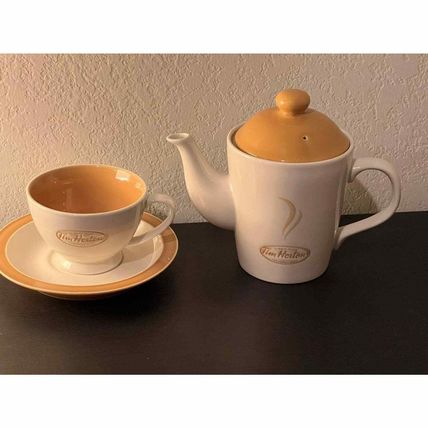 Tim Horton Coffee Pot & Coffee Cup Mug Yellow Drinkware Canada Porcelan
