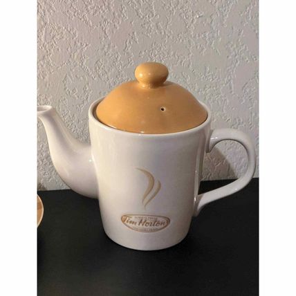 Tim Horton Coffee Pot & Coffee Cup Mug Yellow Drinkware Canada Porcelan