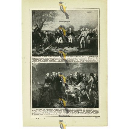 Battle Of Saratoga (2 Scenes), USA 1777, Book Illustration (Print), 1909