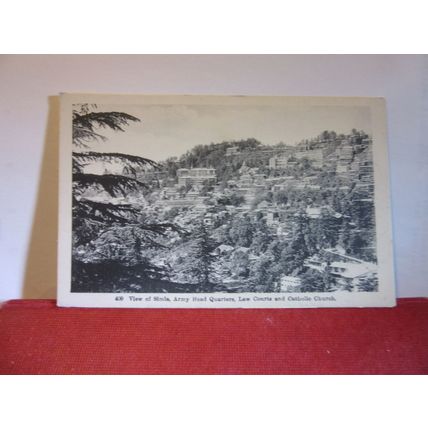 ARMY HEADQUARTERS & LAW COURTS, SIMLA, INDIA. unused vintage postcard =