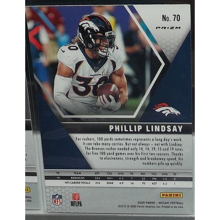 2020 Mosaic PHILLIP LINDSAY (Broncos) Prizm #70