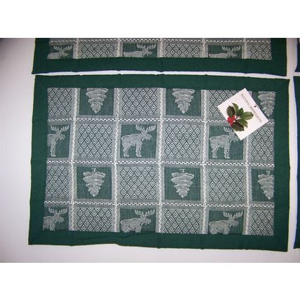 NATURAL IMPRESSIONS PLACEMATS (4) NORTHWOODS MOOSE TREE