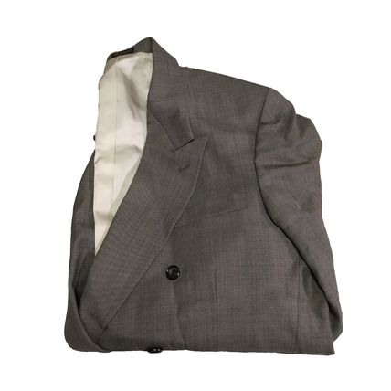 Oscar de la Renta Mens Blazer Gray Double Breasted Button Sleeve Pockets