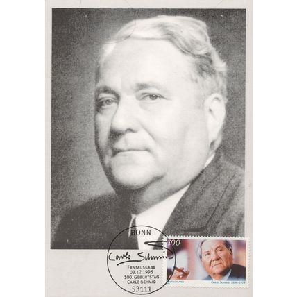 Carlo Schmid German Socialist Democratic Party FDC Postcard