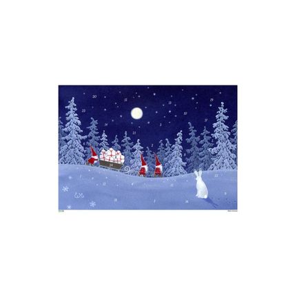 10504 - Korsch Advent - "Tomte" in Woods - 10.5"H x 12"W x 1"D