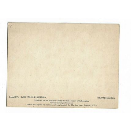 Gallabat, Guns Firing On Metemma, Art Postcard.