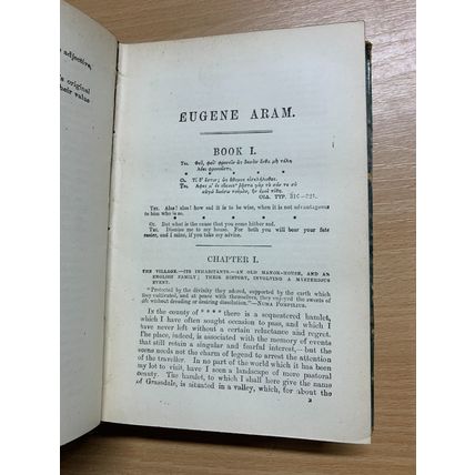 RARE* c1875 EDWARD BULWER-LYTTON "EUGENE ARAM" FICTION ANTIQUE BOOK (P4)