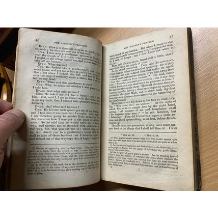 1824 JOHN BUNYAN "THE PILGRIM'S PROGESS" 201 YEARS OLD ANTIQUE BOOK (P4)