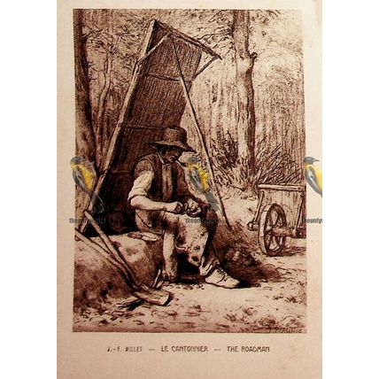 Le Cantonnier (The Roadman), J F Millet, French Braun Art Postcard, 1920s