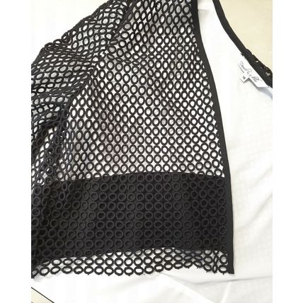 Black Eyelet Cotton Lace Evening Jacket 16 UK