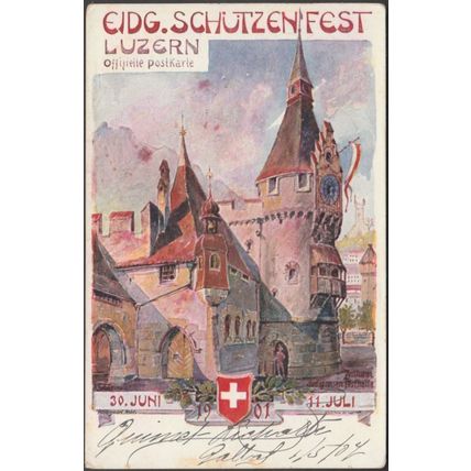 Eidgenössisches Schützenfest, Luzern, 1901 - Geizer AK