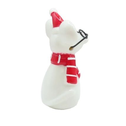 Festive Mouse Ornament Wearing Glasses 15 CM Ceramic Christmas Decoration Jesus