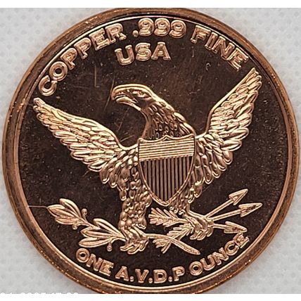 1 Oz Copper Collectible Canada Maple Leaf Design
