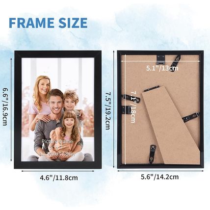 WIFTREY 5X7 Black Picture Frame Bulk 5 X 7 Photo Frames for Wall Hanging or Tabl