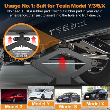 Upgrade 3 in 1 Car Jack Kit for Tesla Model Y/3/S/X, Coupe,Sedan,Suv,Mpv&Truck,S