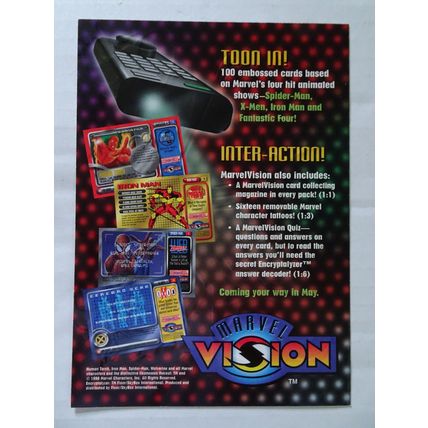 Marvel Vision 1996 - Uncut 4 Card - Embossed Promo Sheet - Wolverine, Spider-man