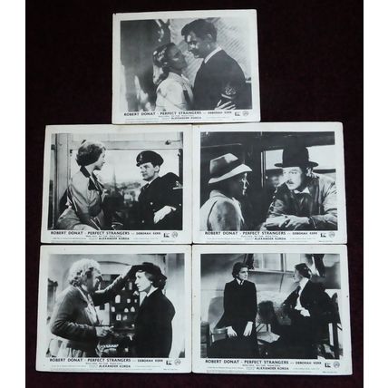 PERFECT STRANGERS (1945) 5 UK FOH / Lobby cards ***Robert Donat, Deborah Kerr***