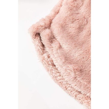 Light Pink Textured Leopard Fleece Loose Two Piece Lounge Set
