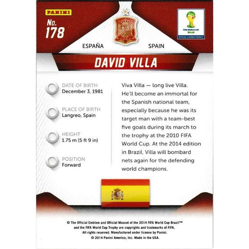 2014 Panini Prizm World Cup - #178 - David Villa