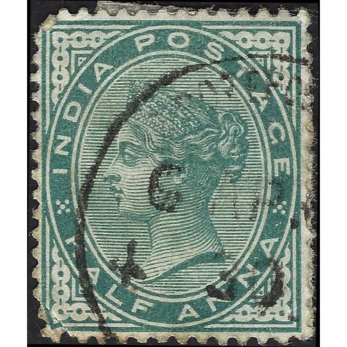 INDIA, Queen Victoria, definitive, pale blue-green 1882, ½Anna