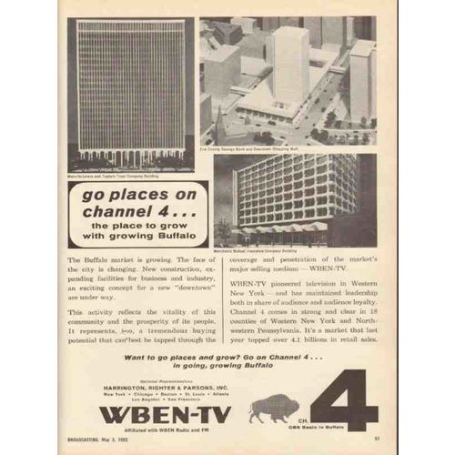 wben tv 1965 buffalo ny go places on channel 4 grow vintage ad