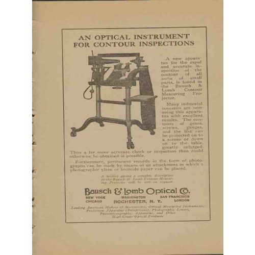 bausch lomb optical company 1923 contour inspections vintage ad