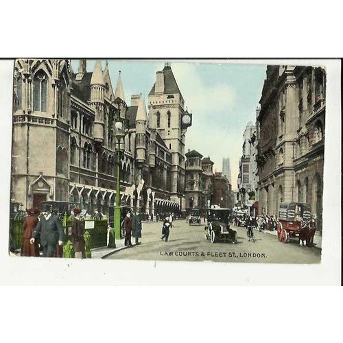 LONDON Law Courts & Fleet Street Postcard (21005)
