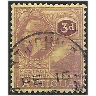 Antigua 1925 SG74 3d Purple/Pale Yellow Fine Used . ..
