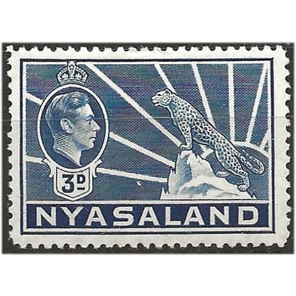 Nyasaland 1938 SG134 3d Blue Mounted Mint . .. .