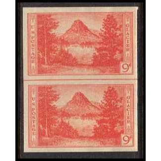764 9c Glacier National Park Very Fine MNH Hor Line Vert Pair Z2621