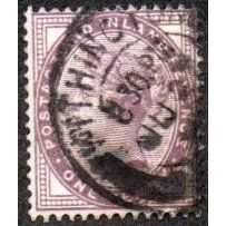 1881 Queen Victoria. 1d Lilac. Wm T4, Sixteen Corner Dots. Fine Used