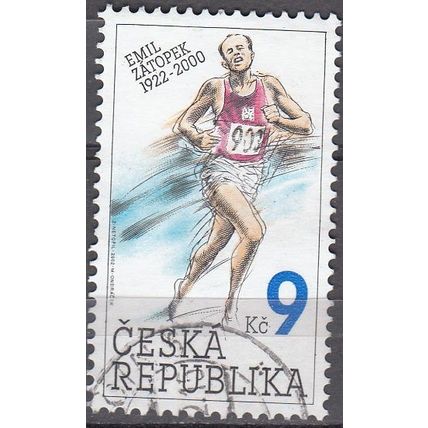Ceska Republika 2002 Michel 331 O Cote (2009) 0.50 € Emil Zatopek Cachet rond