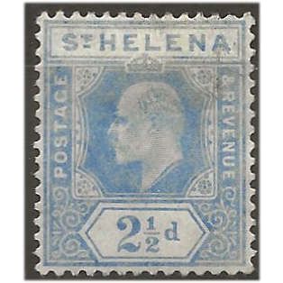 St Helena 1908 SG64 2 1/2d Blue Mounted Mint ...