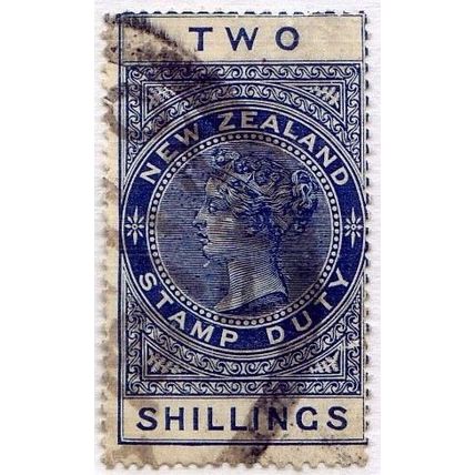 New Zealand, 1903-15 2/- Fiscal, SG F111? (Scott #AR32), used