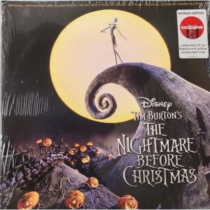Nightmare Before Christmas Soundtrack Yellow & Purple Vinyl 2 LP TARGET Elfman