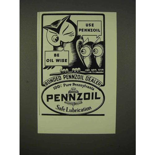 1937 Pennzoil Oil Ad - Be Oil Wise