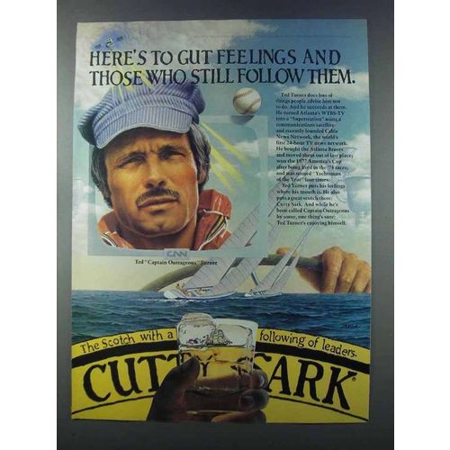 1981 Cutty Sark Scotch Ad - Ted Turner