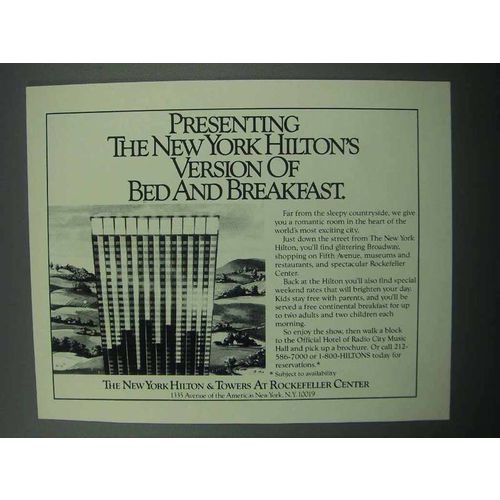 1989 New York Hilton & Towers at Rockefeller Center Ad