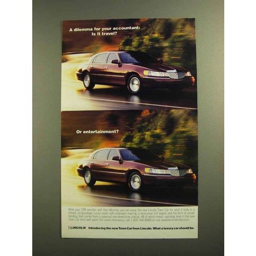 1998 Lincoln Town Car Ad - A Dilemma for Accountant